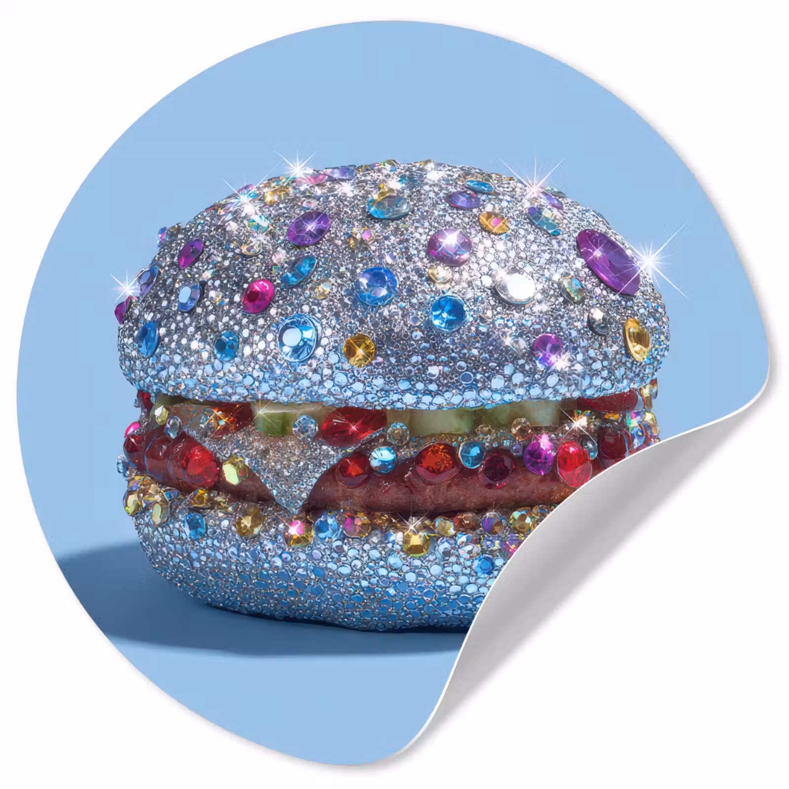 Behangcirkel - Glitters - Hamburger - Blauw — 1