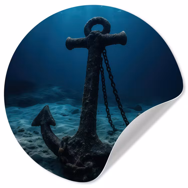 Behangcirkel - Anker - Ijzer - Zeebodem - Zand — 1
