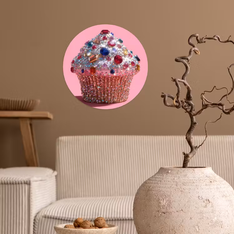 Behangcirkel - Cupcake - Kleurrijk - Edelstenen — 2