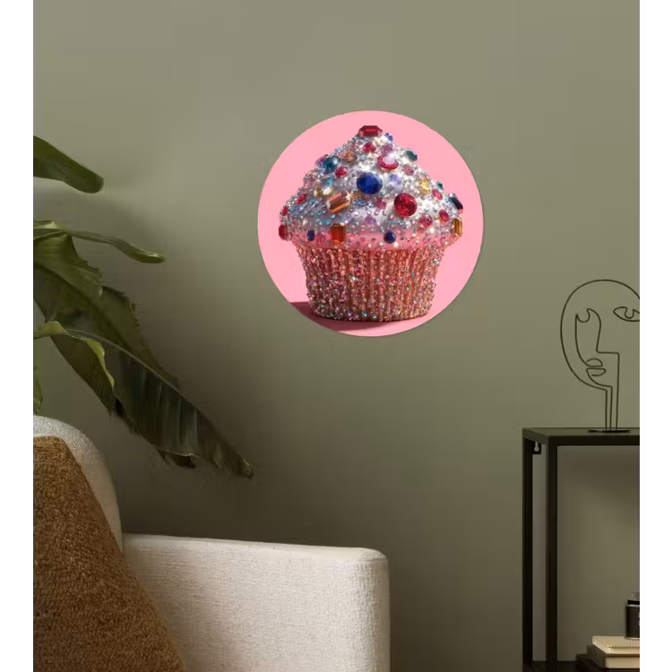 Behangcirkel - Cupcake - Kleurrijk - Edelstenen — 3