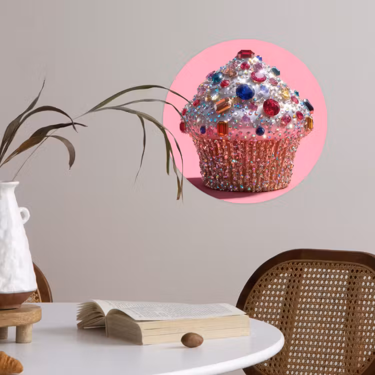 Behangcirkel - Cupcake - Kleurrijk - Edelstenen — 4
