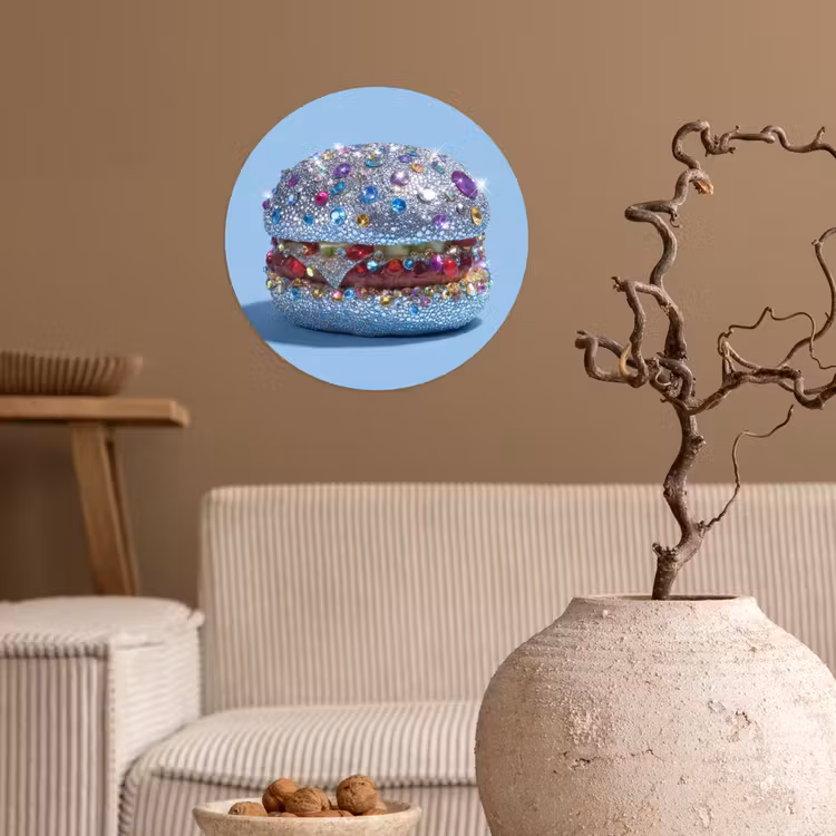 Behangcirkel - Glitters - Hamburger - Blauw — 2