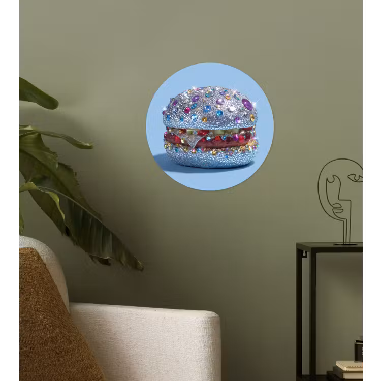 Behangcirkel - Glitters - Hamburger - Blauw — 3