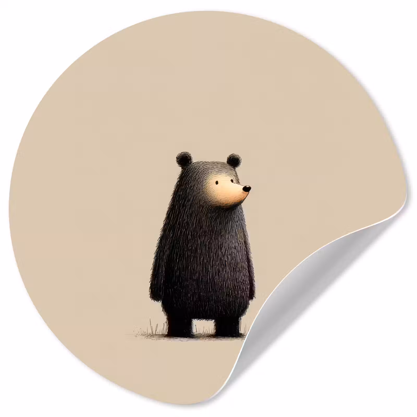 Behangcirkel - Beer - Donkerbruin - Minimalistisch — 1