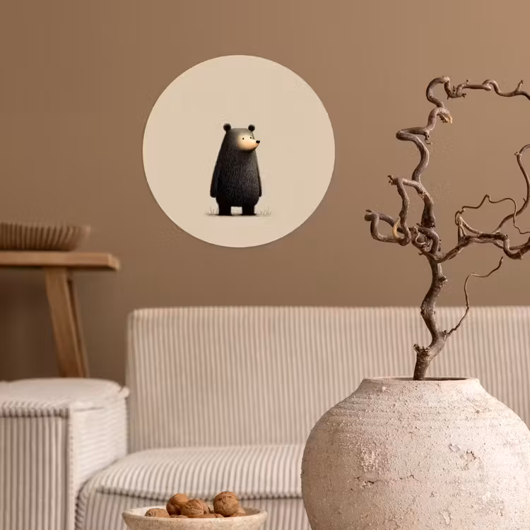 Behangcirkel - Beer - Donkerbruin - Minimalistisch — 2