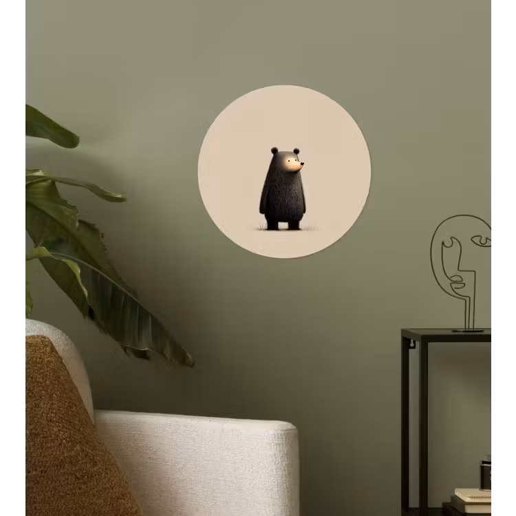 Behangcirkel - Beer - Donkerbruin - Minimalistisch — 3