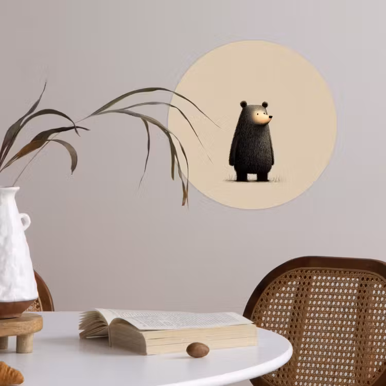 Behangcirkel - Beer - Donkerbruin - Minimalistisch — 4