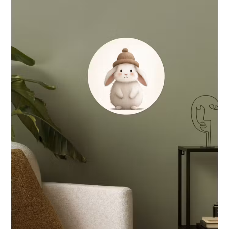 Behangcirkel - Konijn - Muts - Oren - Beige — 3