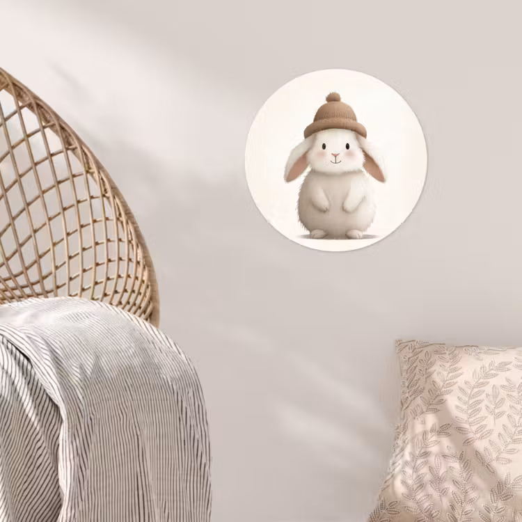 Behangcirkel - Konijn - Muts - Oren - Beige — 5