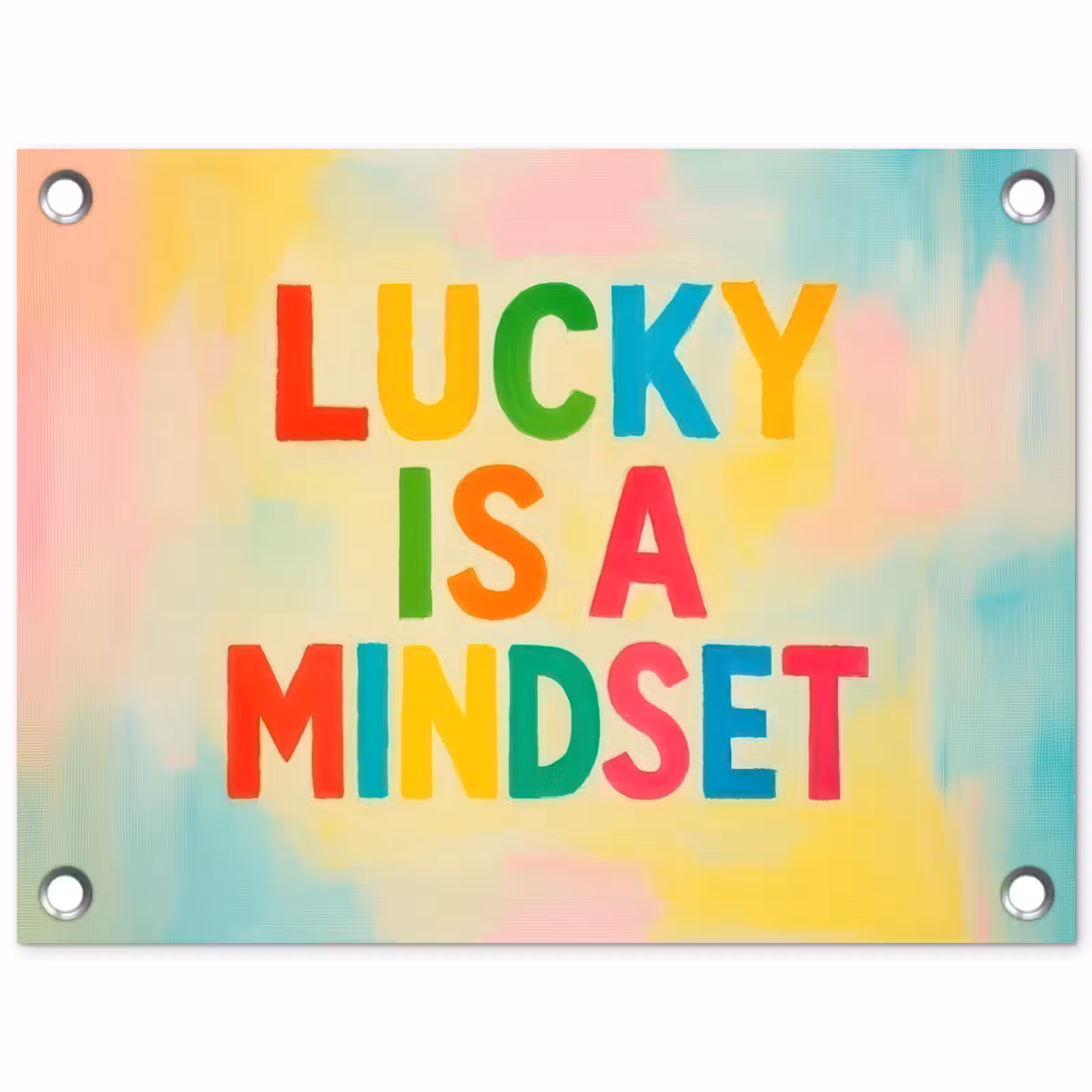 Tuinposter - Quote - Lucky - Regenboogkleuren — 1
