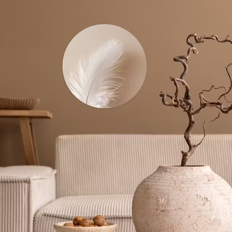 Behangcirkel - Veer - Minimalistisch - Roze — 2