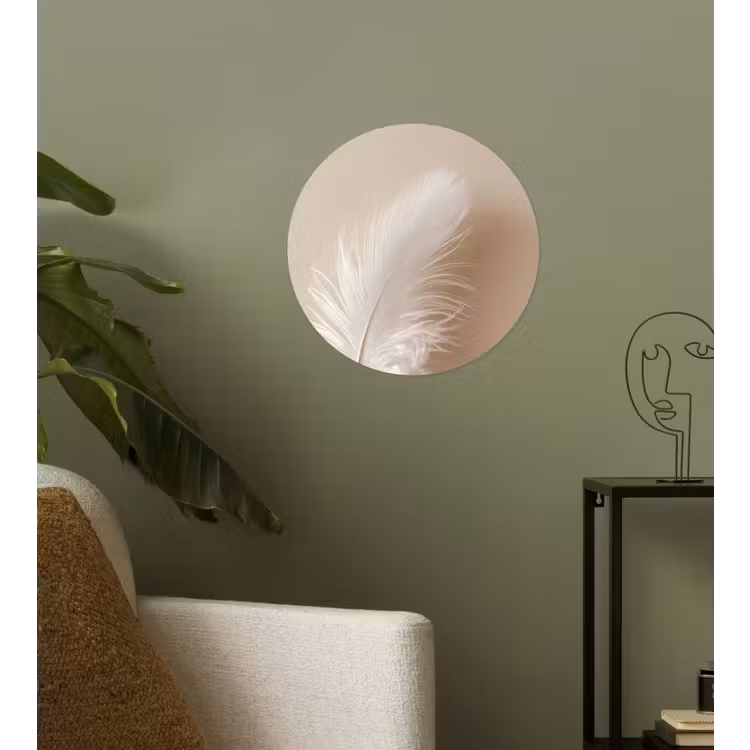 Behangcirkel - Veer - Minimalistisch - Roze — 3
