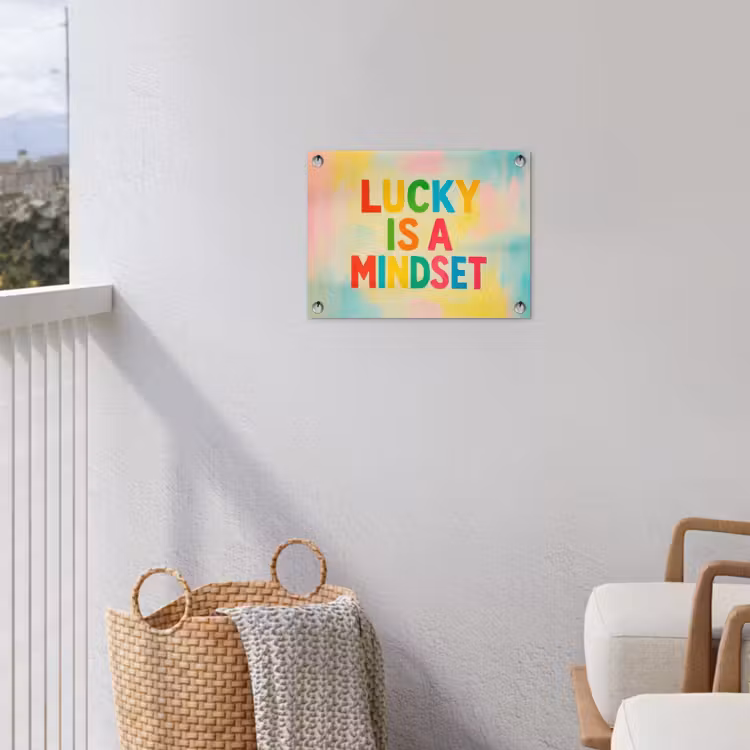 Tuinposter - Quote - Lucky - Regenboogkleuren — 3
