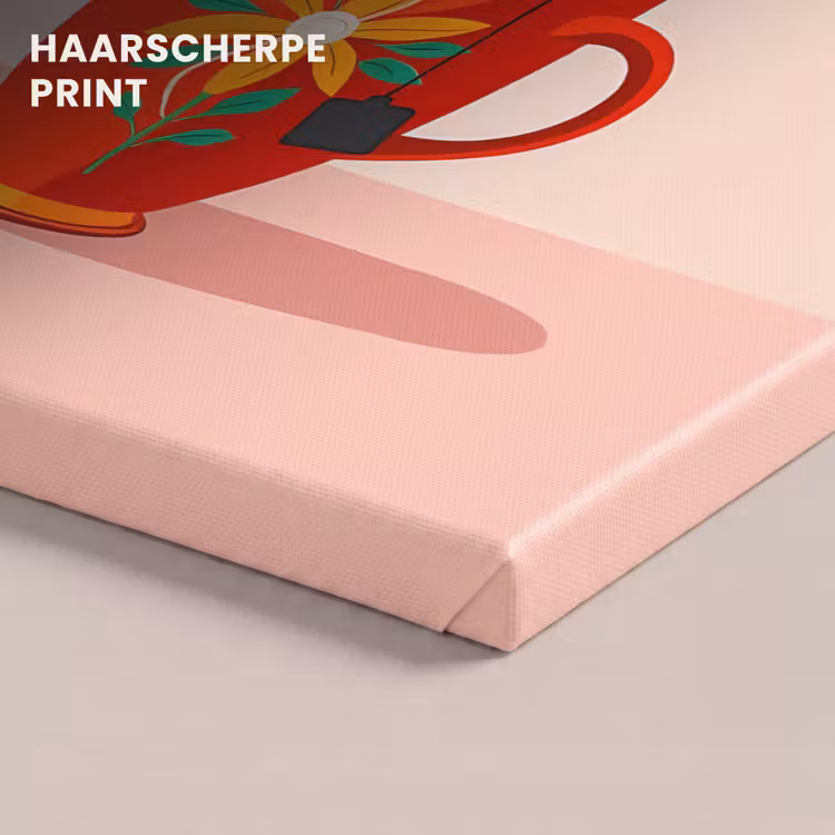 Canvas schilderij - Theekopjes - Bloemmotieven - Roze - Theezakjes — 5
