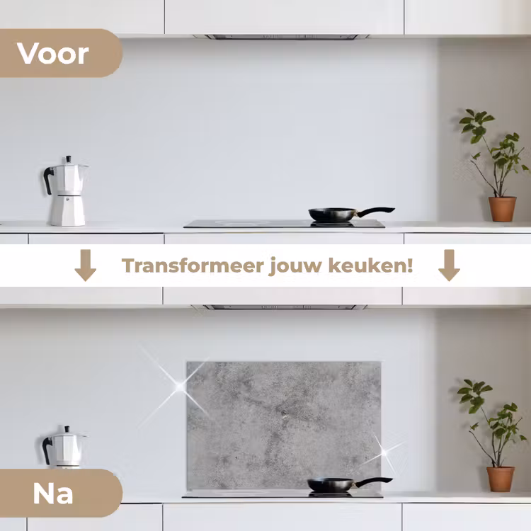 Spatscherm keuken - Beton - Grijs - Patronen — 3