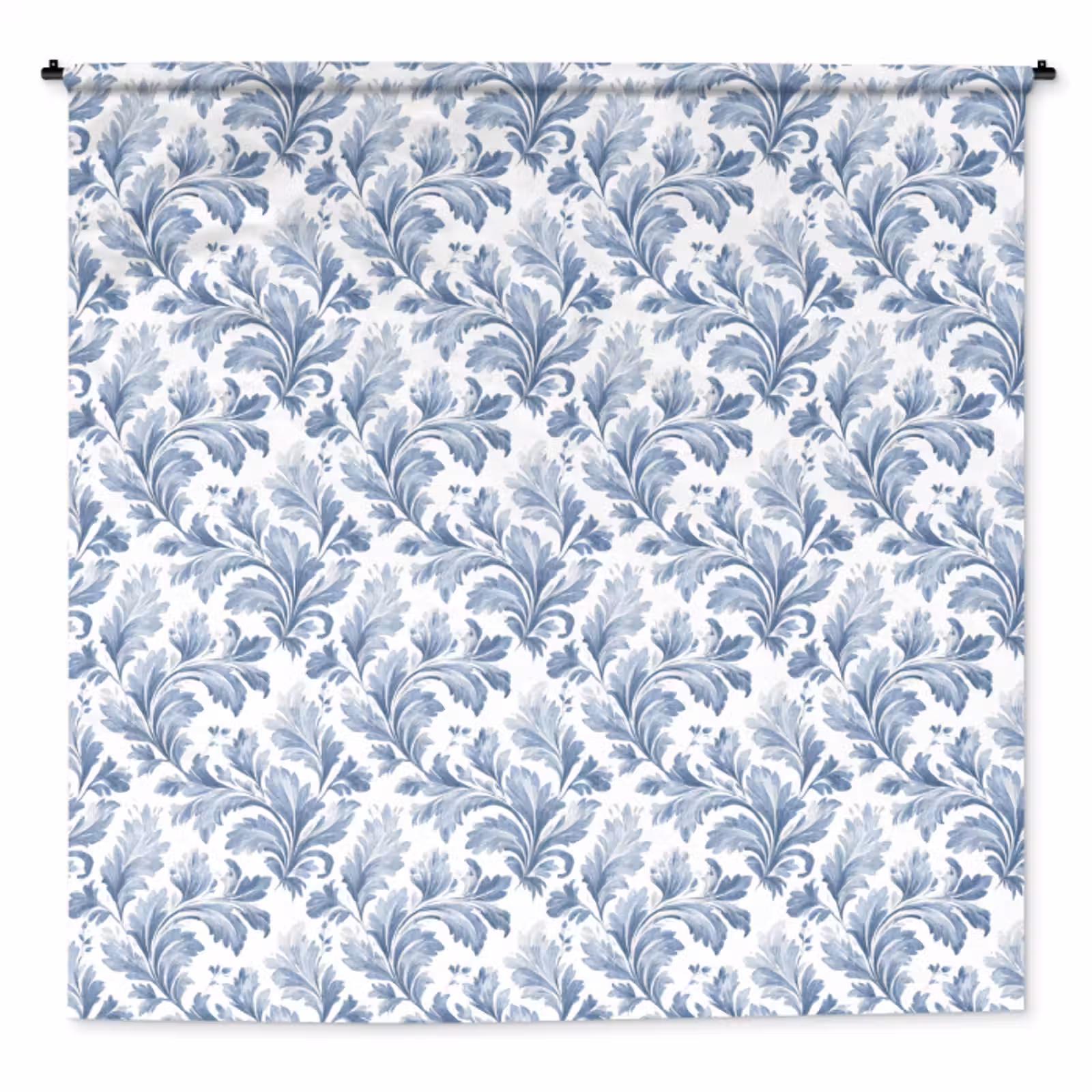 Wandkleed - Bladeren - Blauw - Patroon — 1