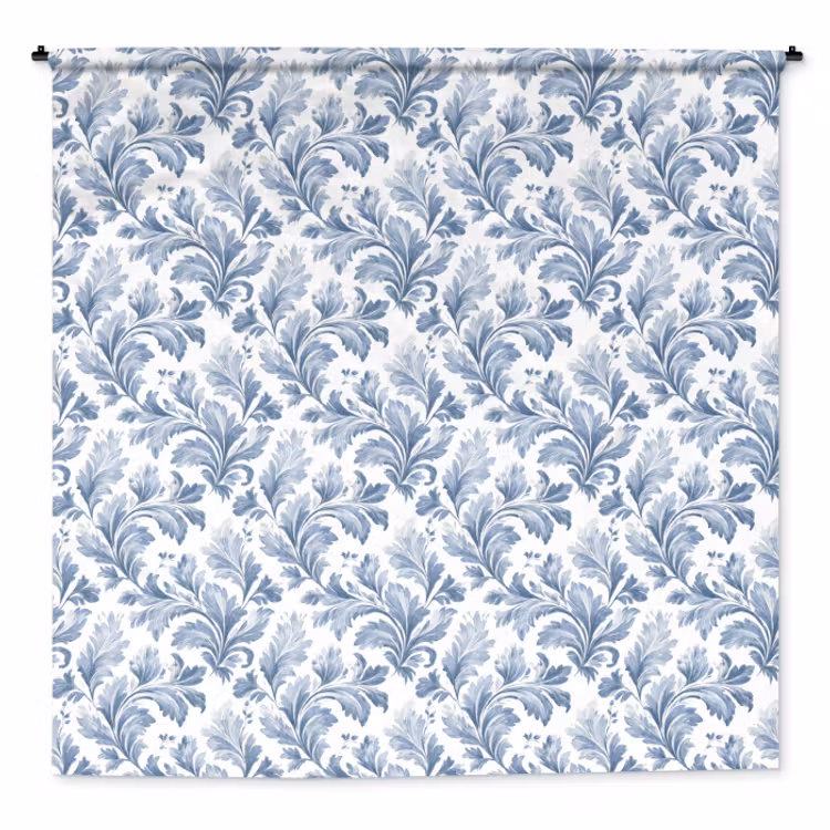 Wandkleed - Bladeren - Blauw - Patroon — 1