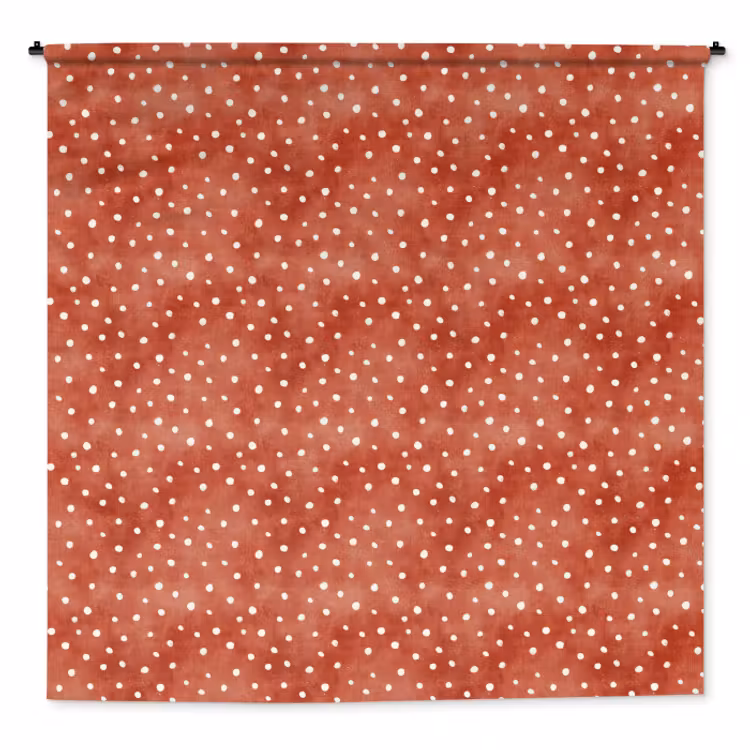 Wandkleed - Patroon - Stippen - Rood - Wit — 1