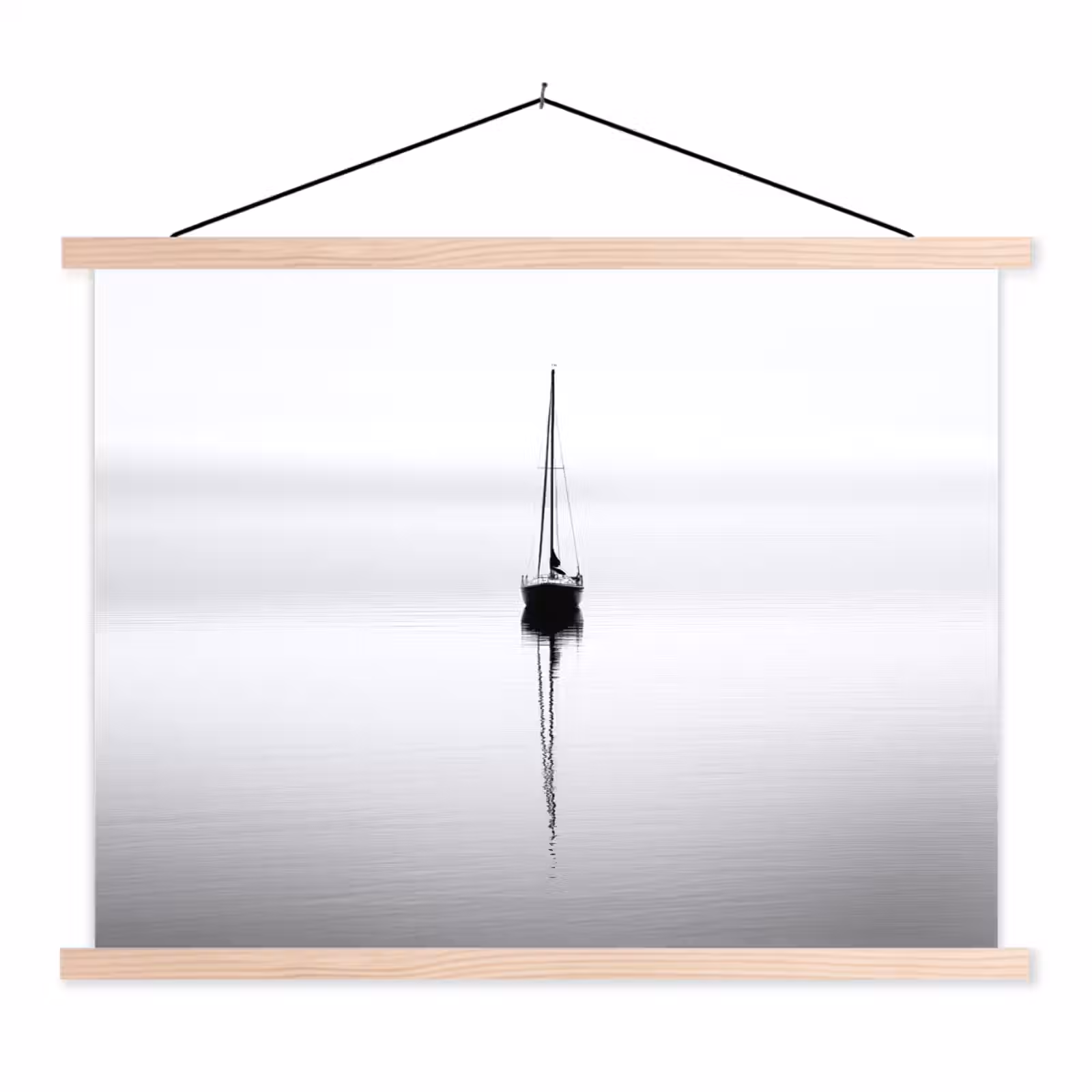 Schoolplaat - Zeilboot - Zwart - Water - Silhouet — 1