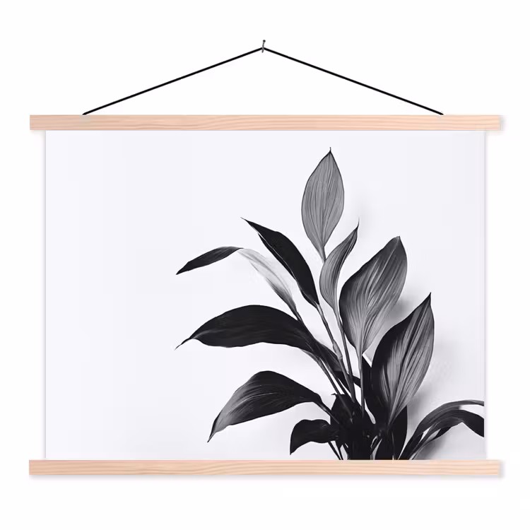 Schoolplaat - Plant - Bladeren - Minimalistisch - Zwart — 1
