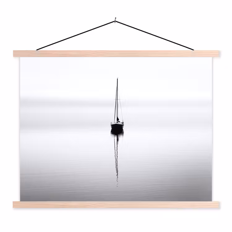 Schoolplaat - Zeilboot - Zwart - Water - Silhouet — 1