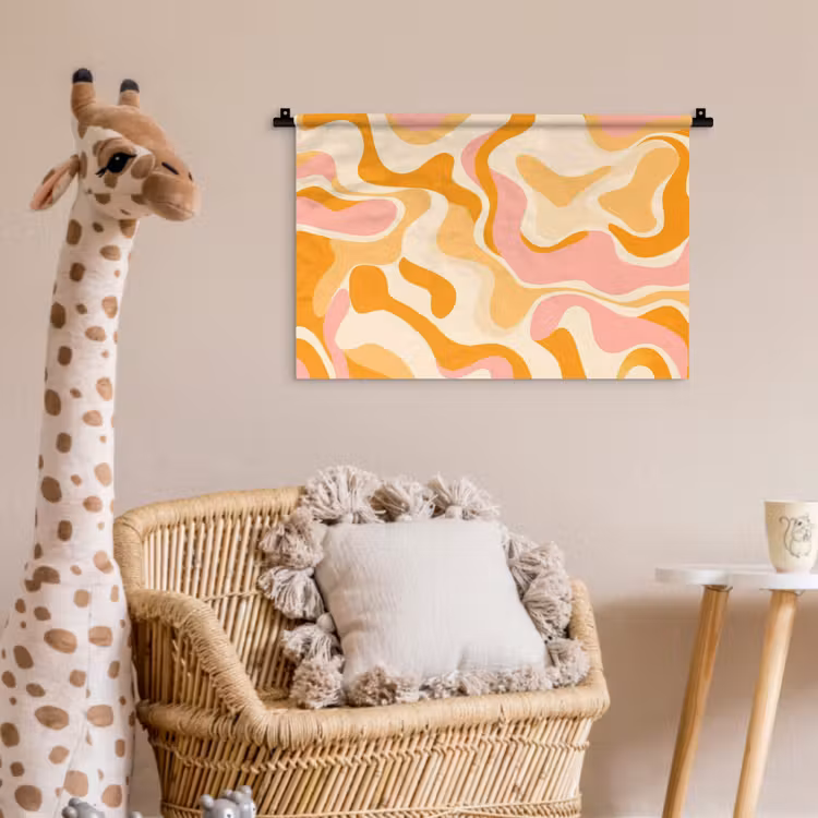 Wandkleed - Abstract - Golvend - Oranje — 5