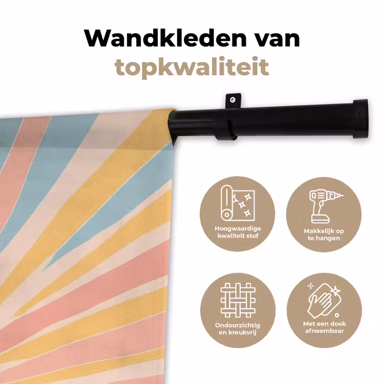 Wandkleed - Illustratie - Zon - Pastelkleuren — 3