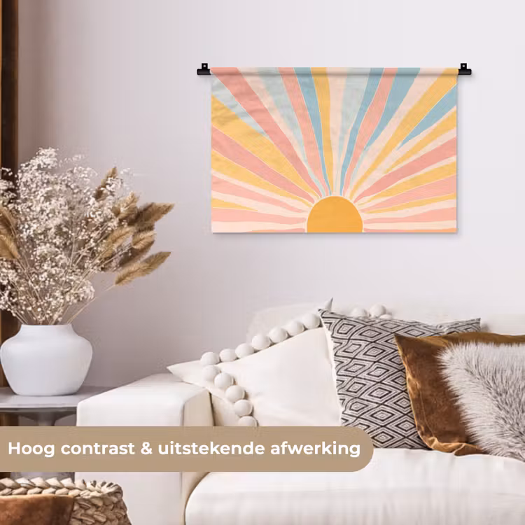 Wandkleed - Illustratie - Zon - Pastelkleuren — 4