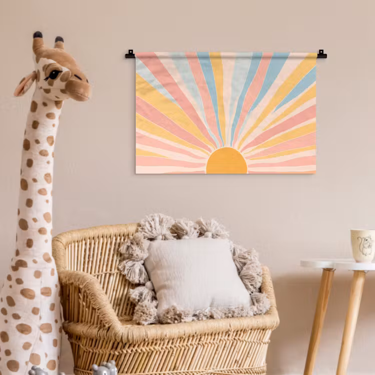 Wandkleed - Illustratie - Zon - Pastelkleuren — 5