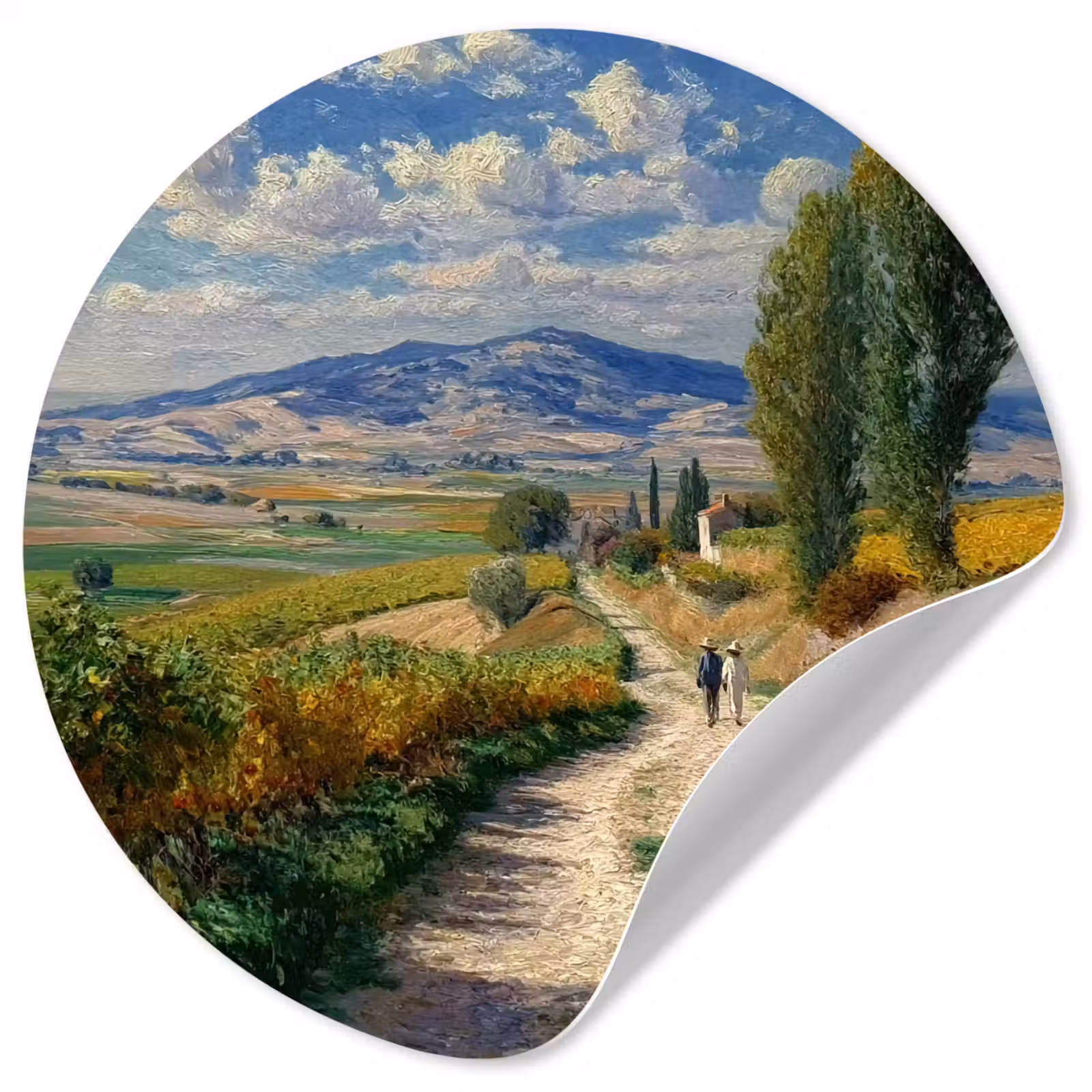 Behangcirkel - Mensen - Wandelen - Zandpad - Velden — 1