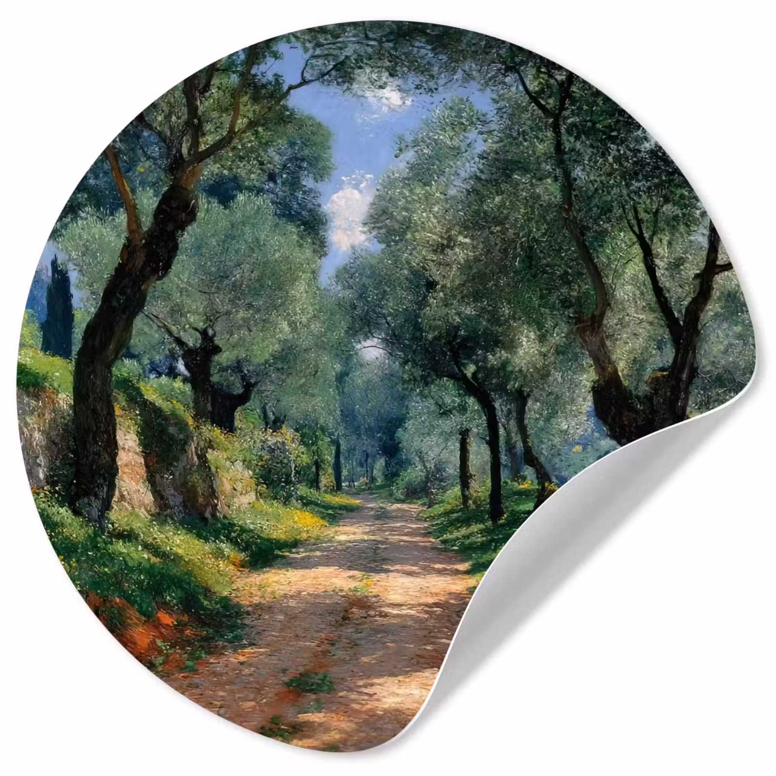 Behangcirkel - Pad - Bomen - Schaduw - — 1