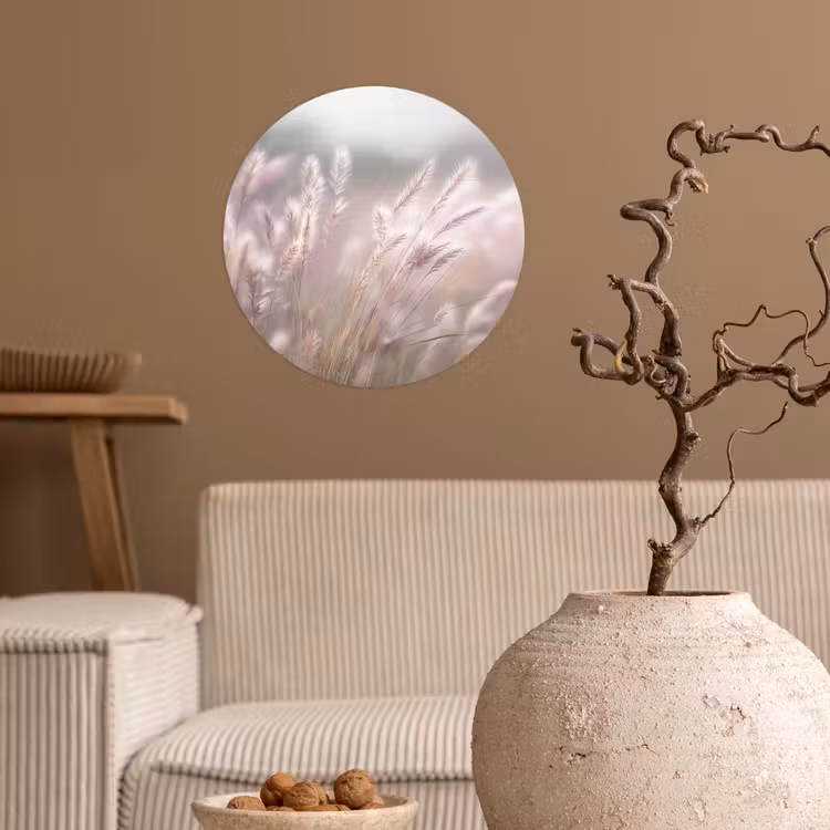 Behangcirkel - Graspluimen - Wind - Beige - Mistig — 2