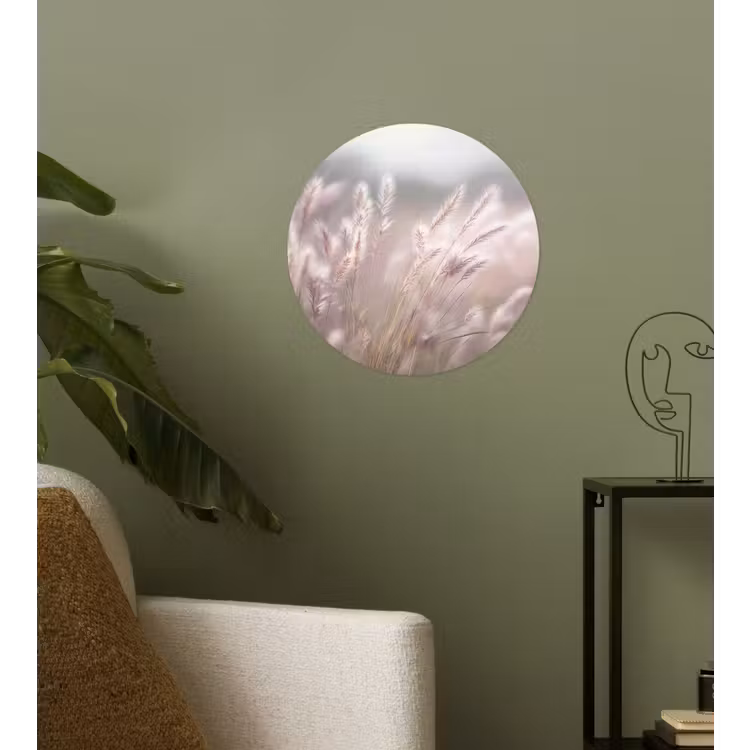Behangcirkel - Graspluimen - Wind - Beige - Mistig — 3