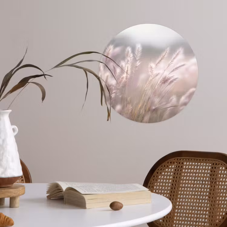 Behangcirkel - Graspluimen - Wind - Beige - Mistig — 4