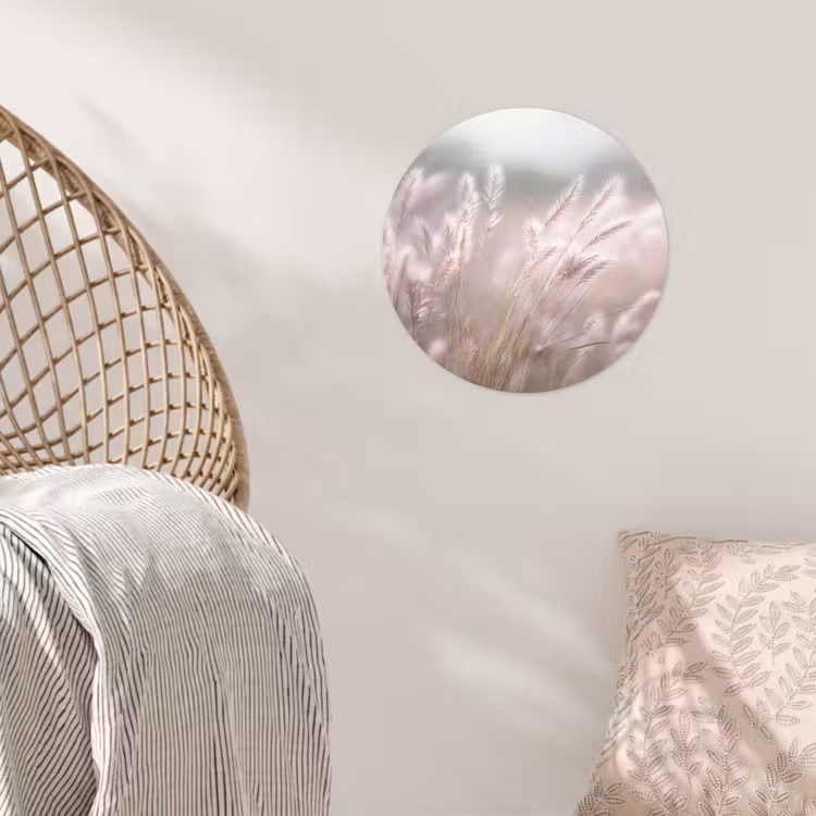 Behangcirkel - Graspluimen - Wind - Beige - Mistig — 5