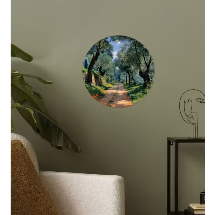 Behangcirkel - Pad - Bomen - Schaduw - — 3