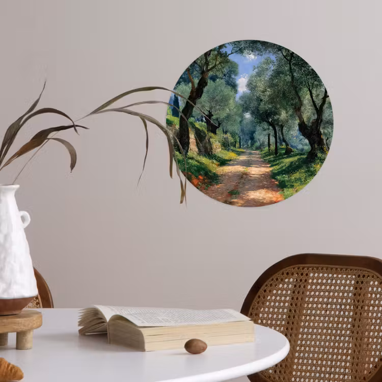 Behangcirkel - Pad - Bomen - Schaduw - — 4