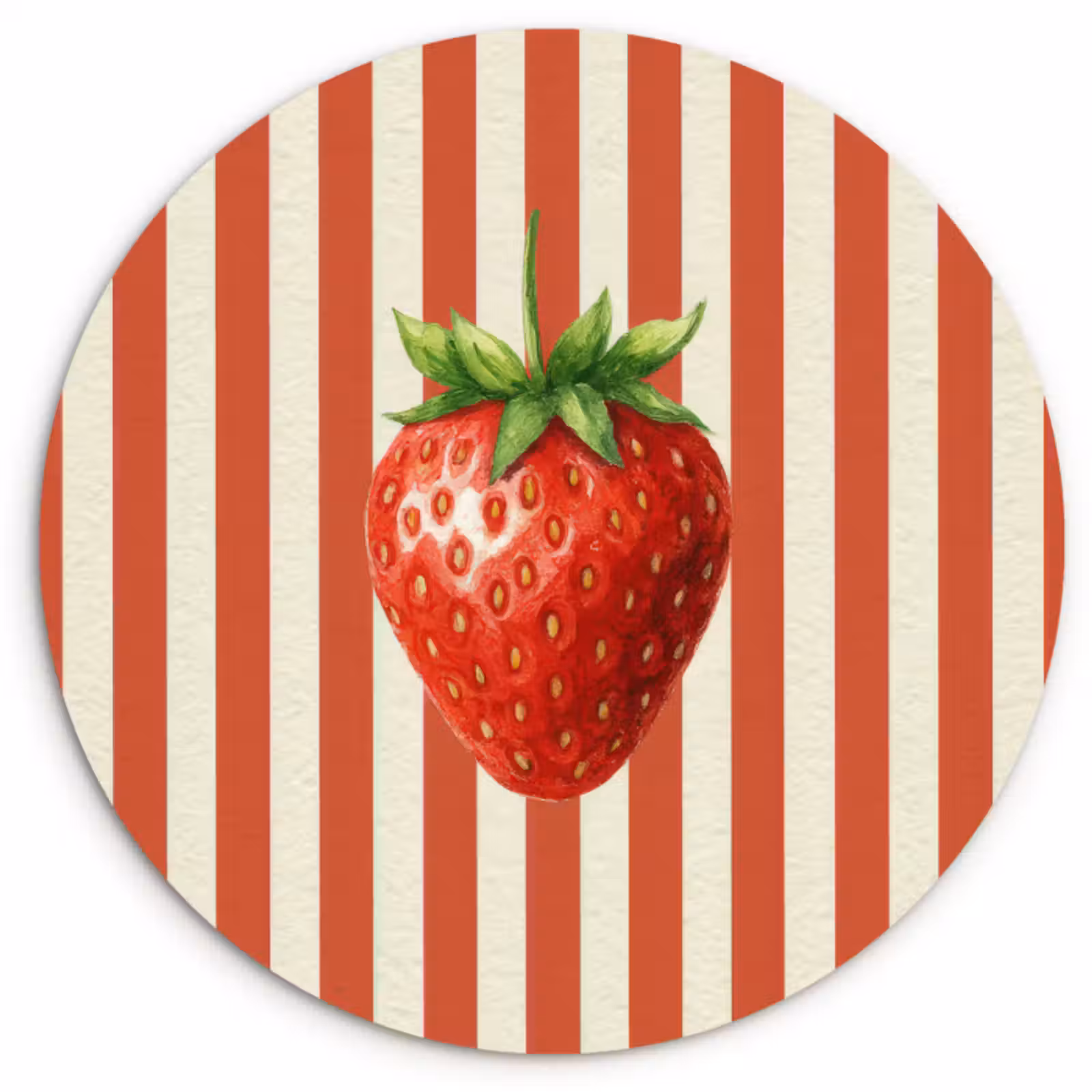 Muurcirkel - Aardbei - Strepen - Rood — 1
