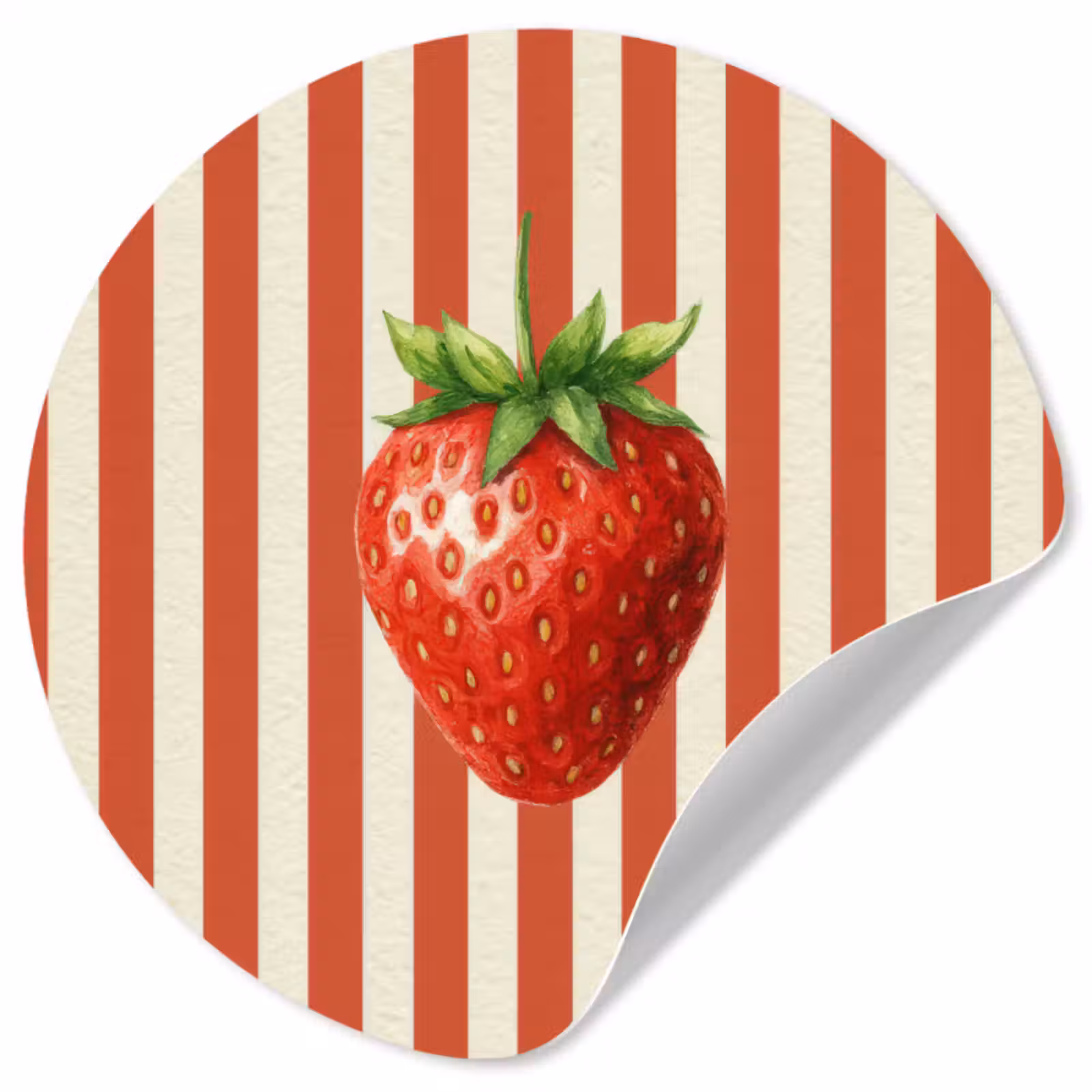 Behangcirkel - Aardbei - Strepen - Rood — 1