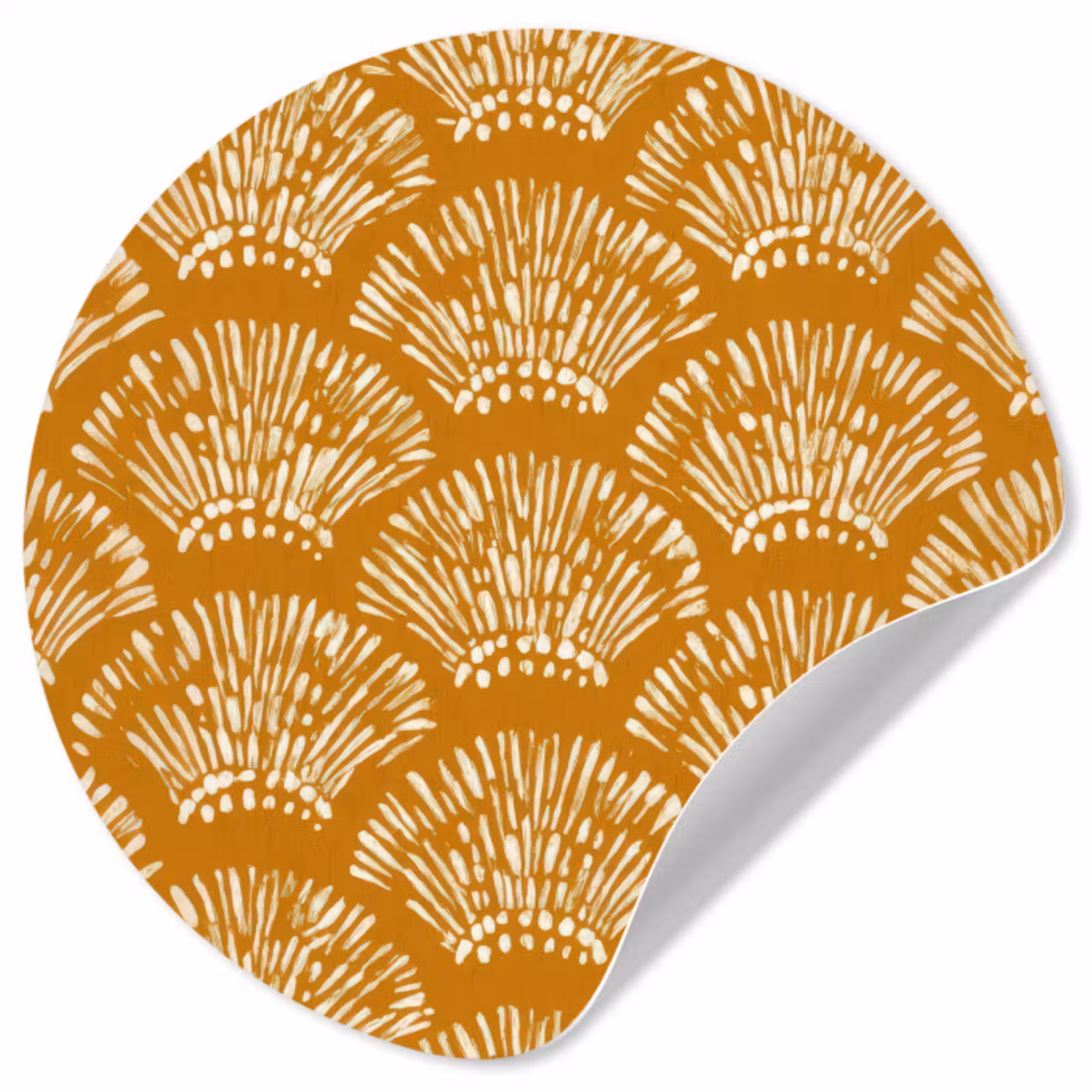 Behangcirkel - Waaierachtige motieven - Geel - Vintage — 1