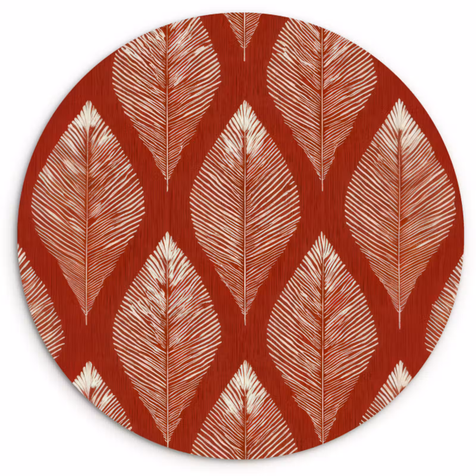 Muurcirkel - Bladeren - Rood - Elegant — 1