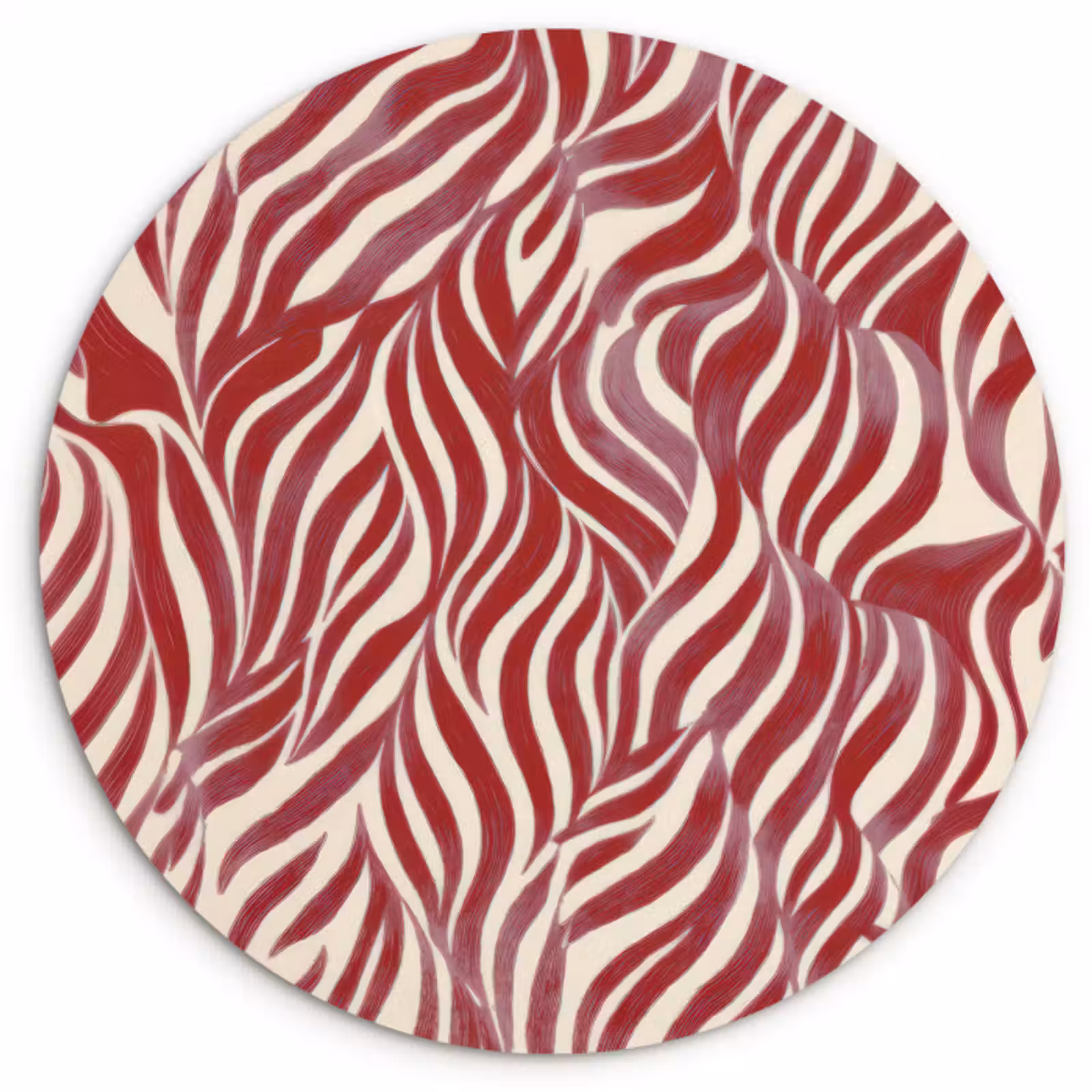 Muurcirkel - Golvende vormen - Abstract - Rood — 1