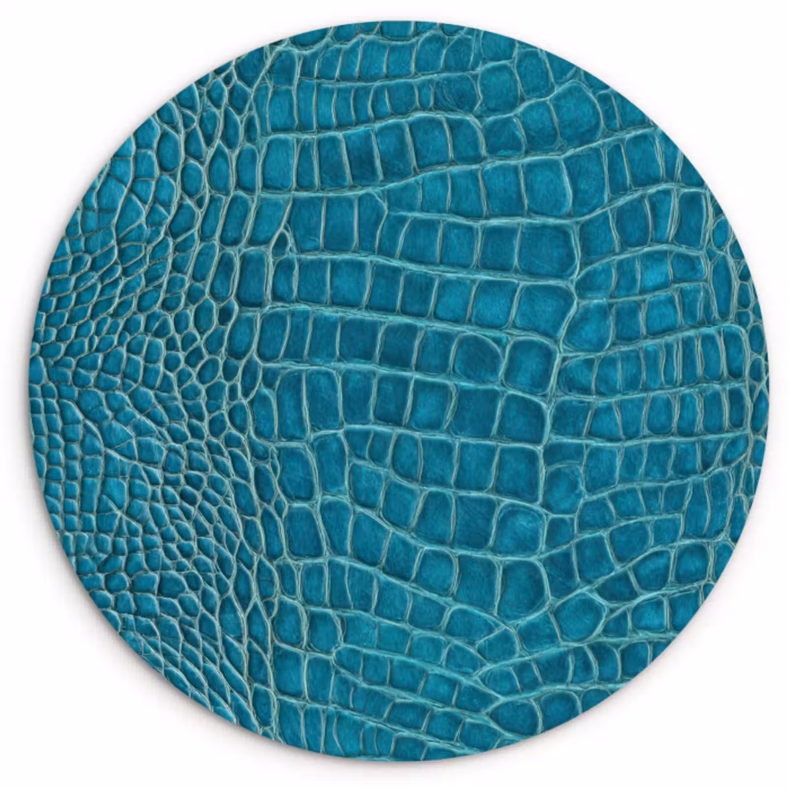 Muurcirkel - Krokodillenleertextuur - Blauw - Exotisch — 1