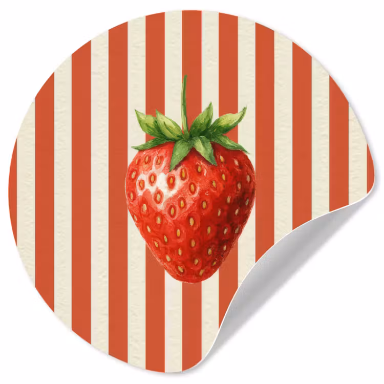 Behangcirkel - Aardbei - Strepen - Rood — 1