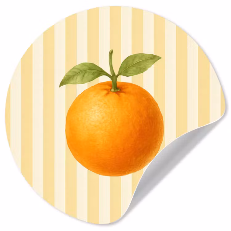 Behangcirkel - Sinaasappel - Strepen - Oranje - Zomers — 1
