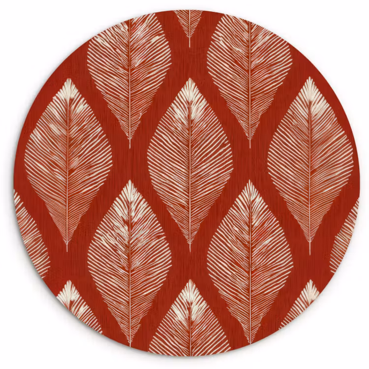 Muurcirkel - Bladeren - Rood - Elegant — 1