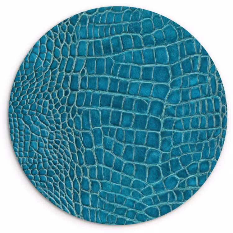 Muurcirkel - Krokodillenleertextuur - Blauw - Exotisch — 1