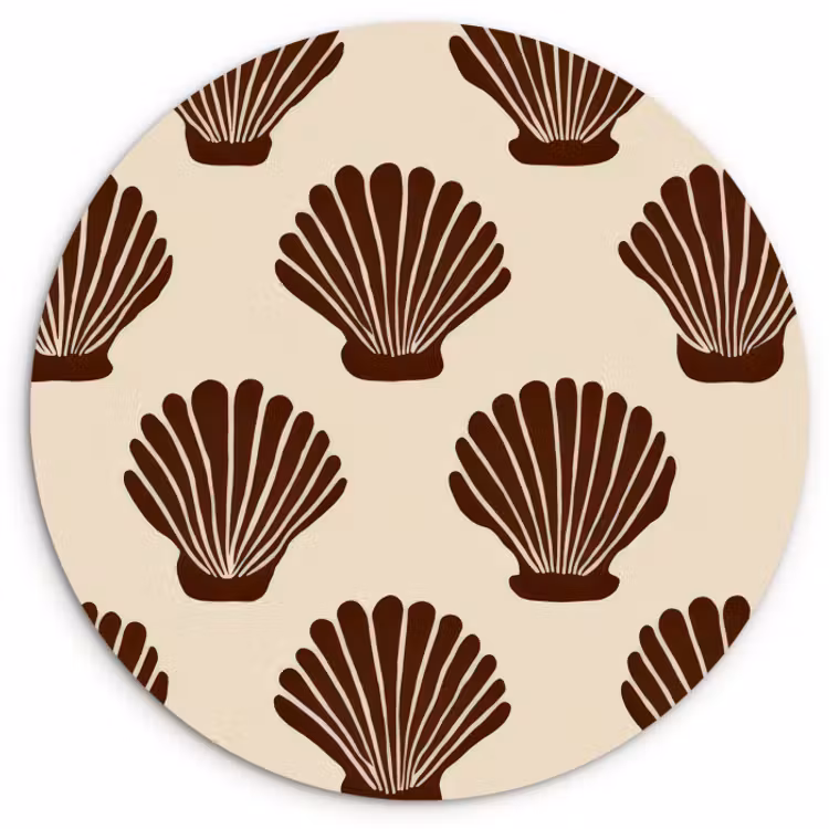 Muurcirkel - Schelpen - Bruin - Patroon — 1