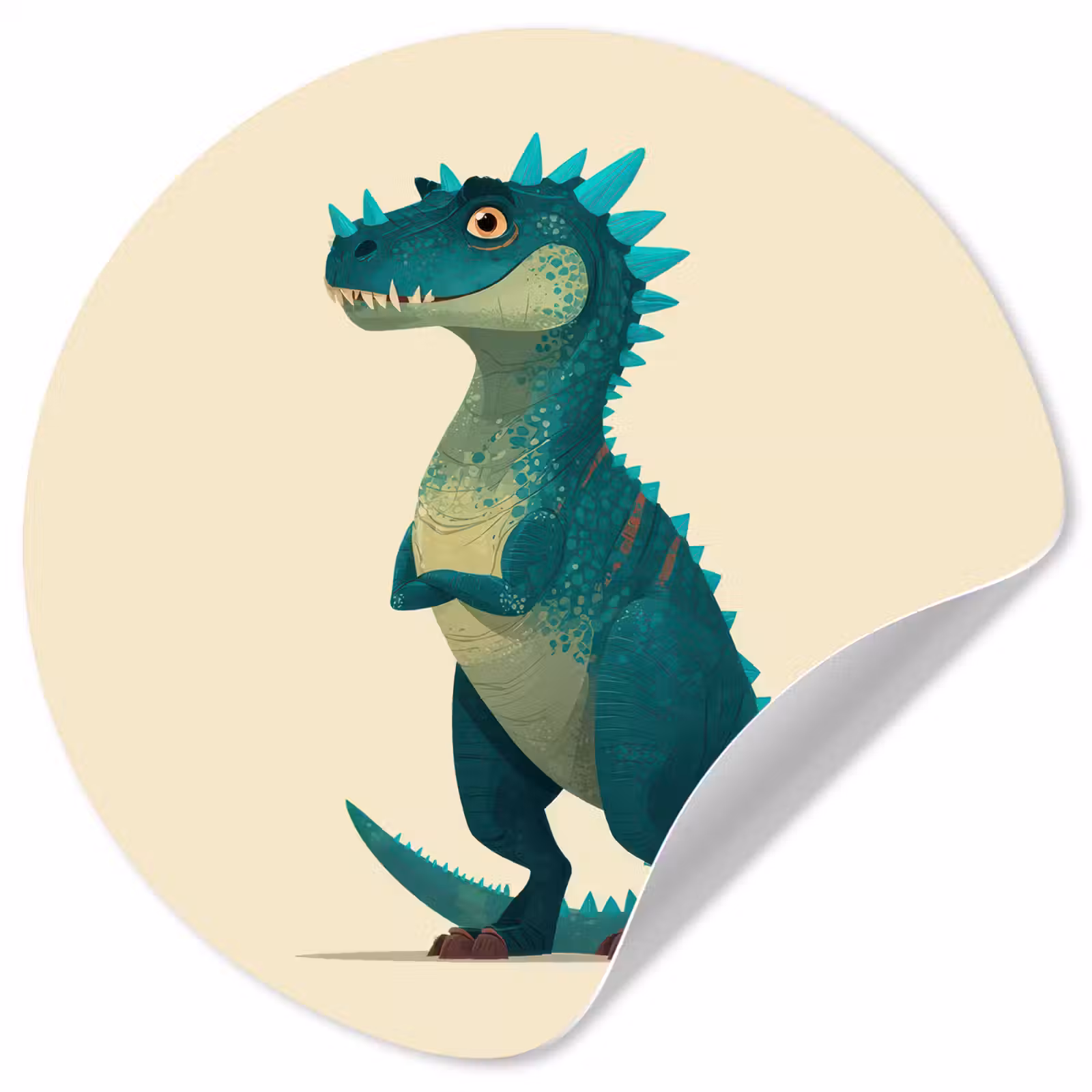 Behangcirkel - Dinosaurus - Turquoise - Stekels — 1