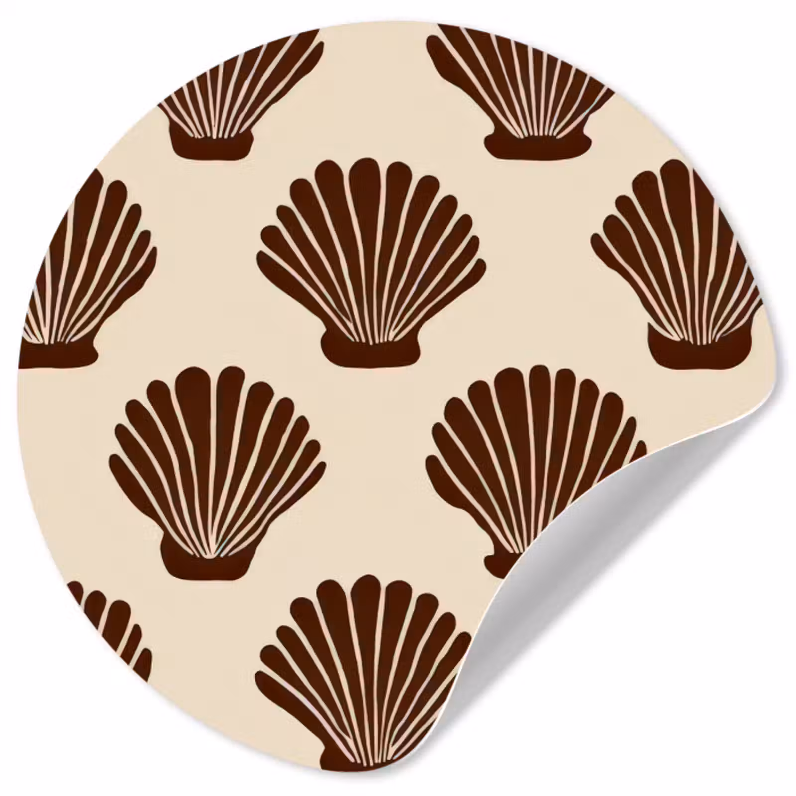 Behangcirkel - Schelpen - Bruin - Patroon — 1